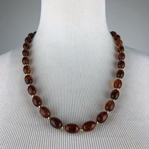 Vintage Amber Beaded Necklace